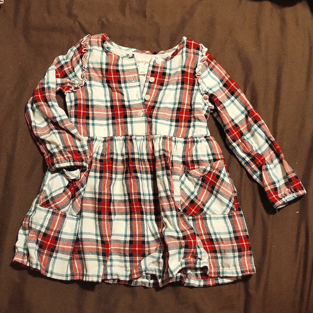 3t Christmas flannel dress